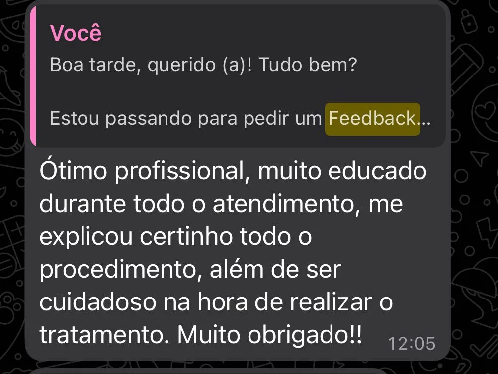feedback para o dr antonio